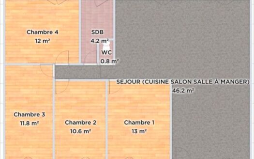 Maison individuelle de plain-pied 100 m² à rénover sur une grande parcelle de 2860 m² à Dourges