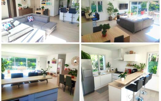 Maison villa neuve T4 avec piscine, jardin et local aménagé en T2 indépendant avec jardin priva