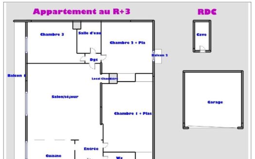Appartement 4 pièces 75m² Quartier Châteauvert