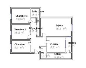 Appartement T4 de 71,09 m2 habitable refait à neuf et très lumineux