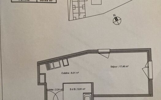 Vends studio 34m2