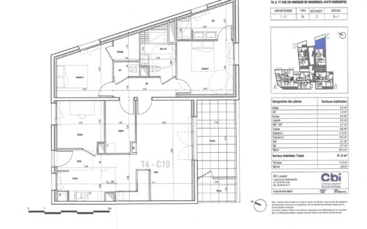 Appartement T4 + parking