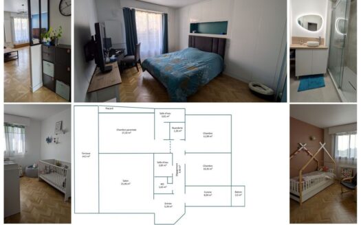 Appartement 4 pièces – 88.6 m², en hyper centre, avec terrasse & balcon