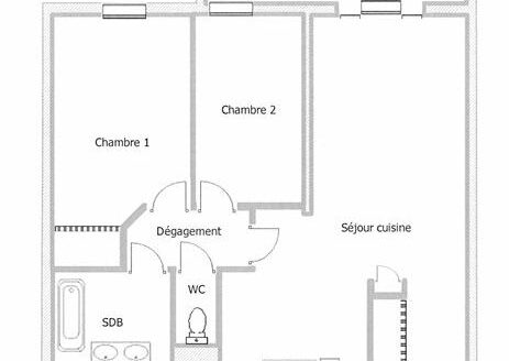 Appartement F3 de 62m2 avec terrasse de 10m2 et parking privatif