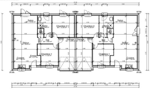 SPÉCIAL INVESTISSEUR Maison jumelée Plain pied avec 2 appartements + 2 garages sur un terrain d