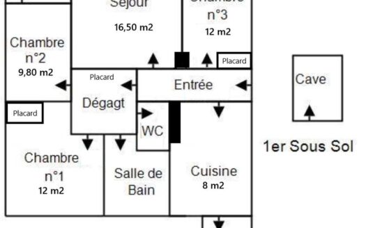 Appartement T4 (70,2 m2 – 2 loggias – cave)