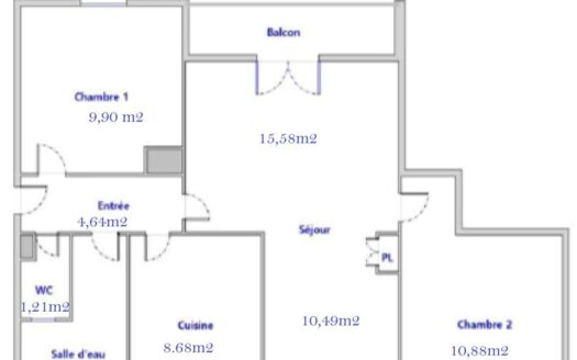 T3 . 67m2 . Plein centre-ville