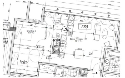 BEL APPARTEMENT 3 PIÈCES 62 M² AVEC PARKING EN OPTION – RUEIL-MALMAISON CENTRE-VILLE