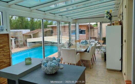 Maison 104 m² avec piscine, véranda, 2 chambres/possibilité 3 – Terrain 416 m²