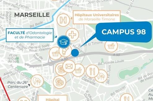Studio neuf+balcon+parking-La Timone